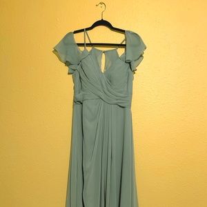 Dusty Blue Bridesmai Azazie Dakota for Short Woman